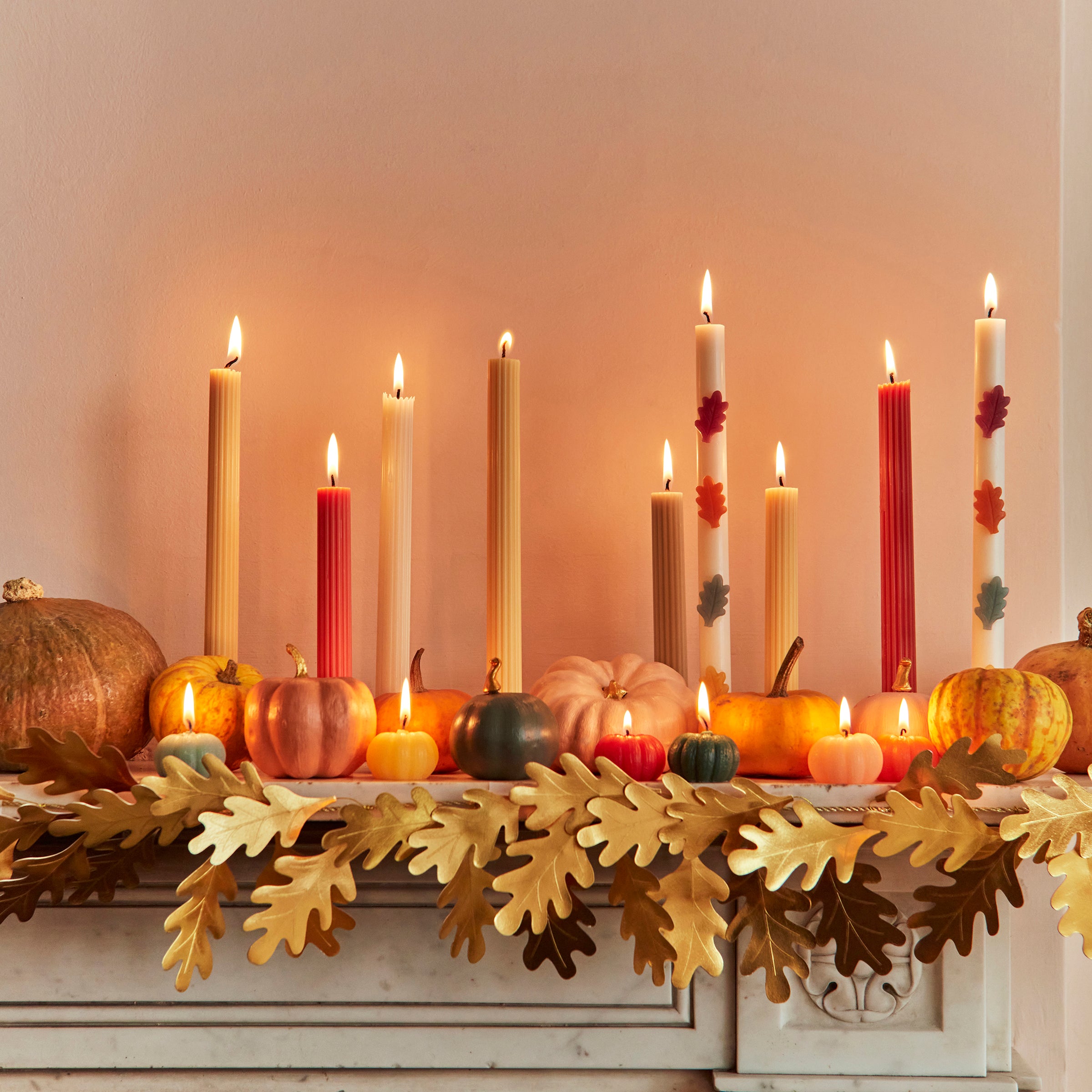 Leaf Table Candles, Set of 2